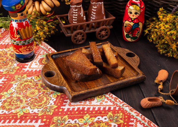 Хлеб жареный на масле с чесноком 50гр.